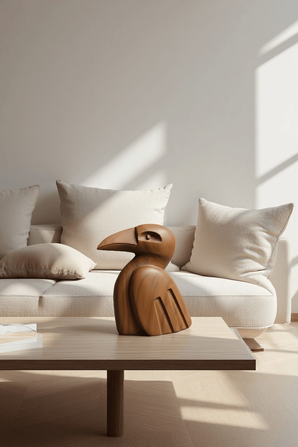 Abstract Wooden Bird Sculpture Handmade Wood Sculpture Modern Art Decor