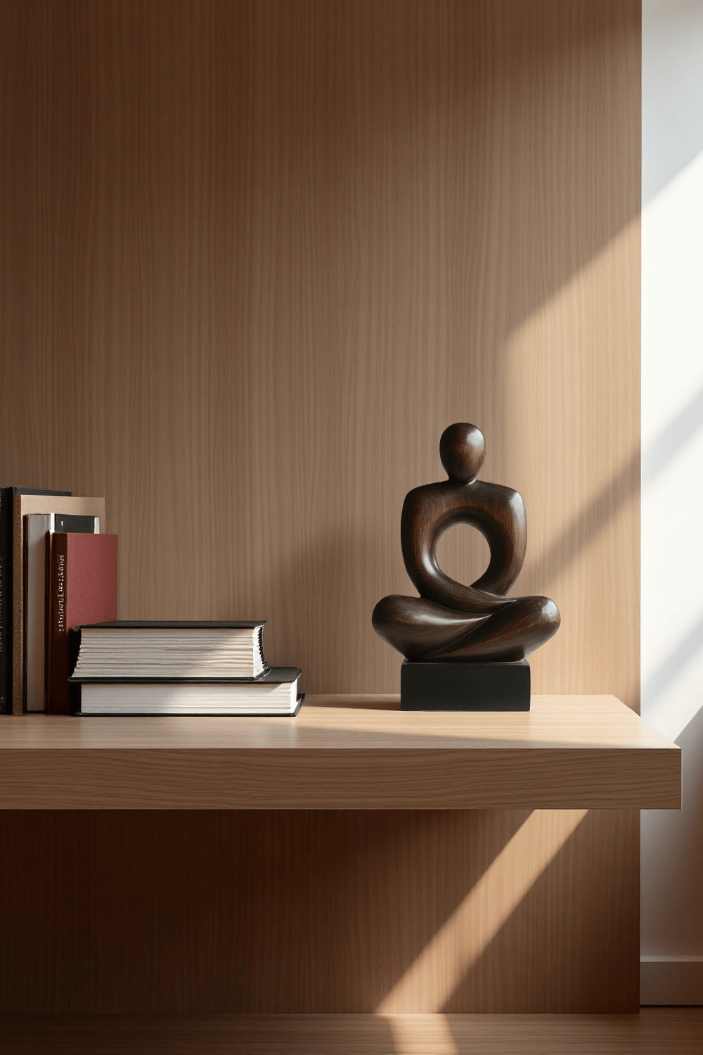 Abstract Wooden Meditation Sculpture Wood Sculptures Home Decor Handmade Wood Art Gift