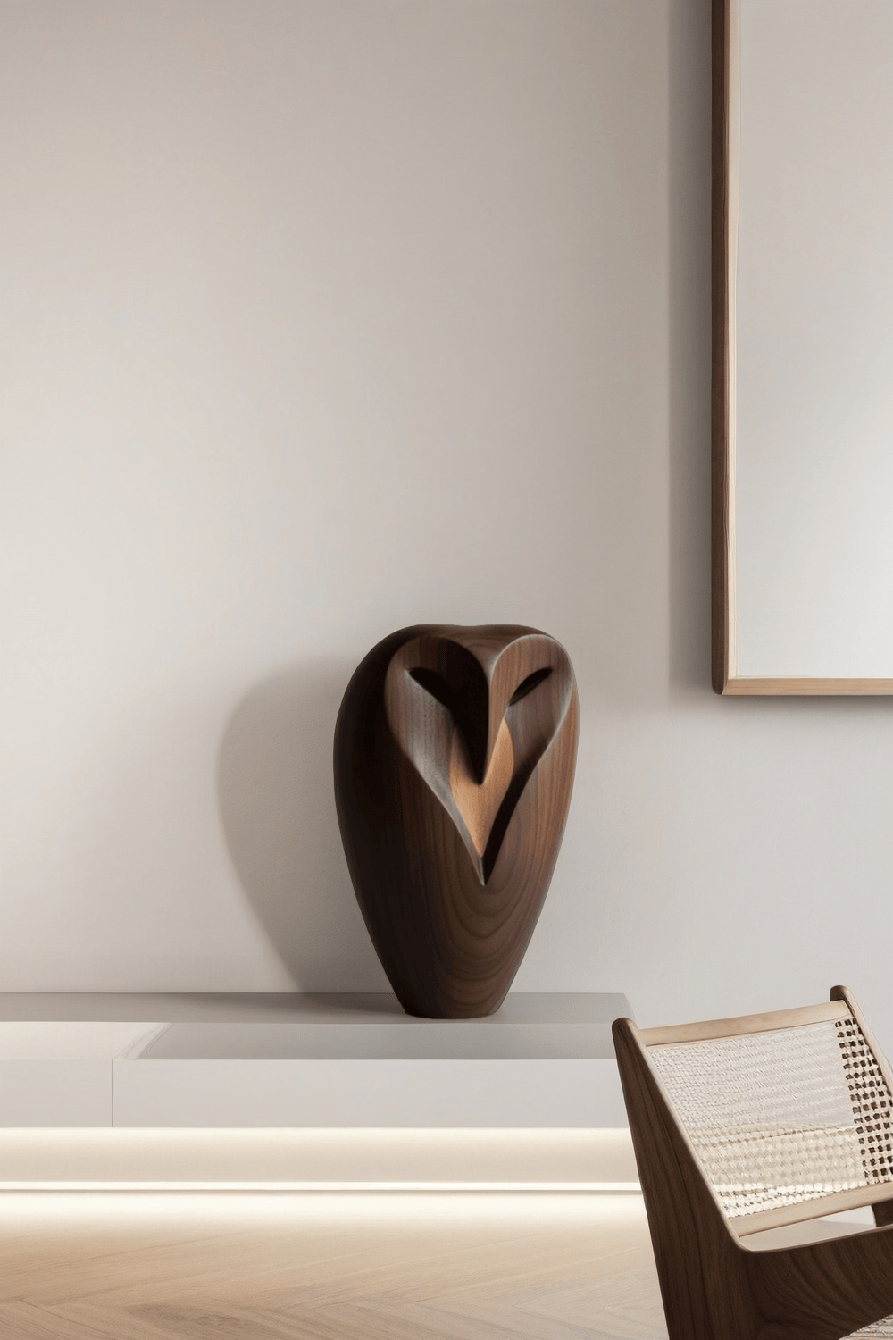 Abstract Wooden Owl Sculpture Handmade Animal Bird Wood Sculpture Art