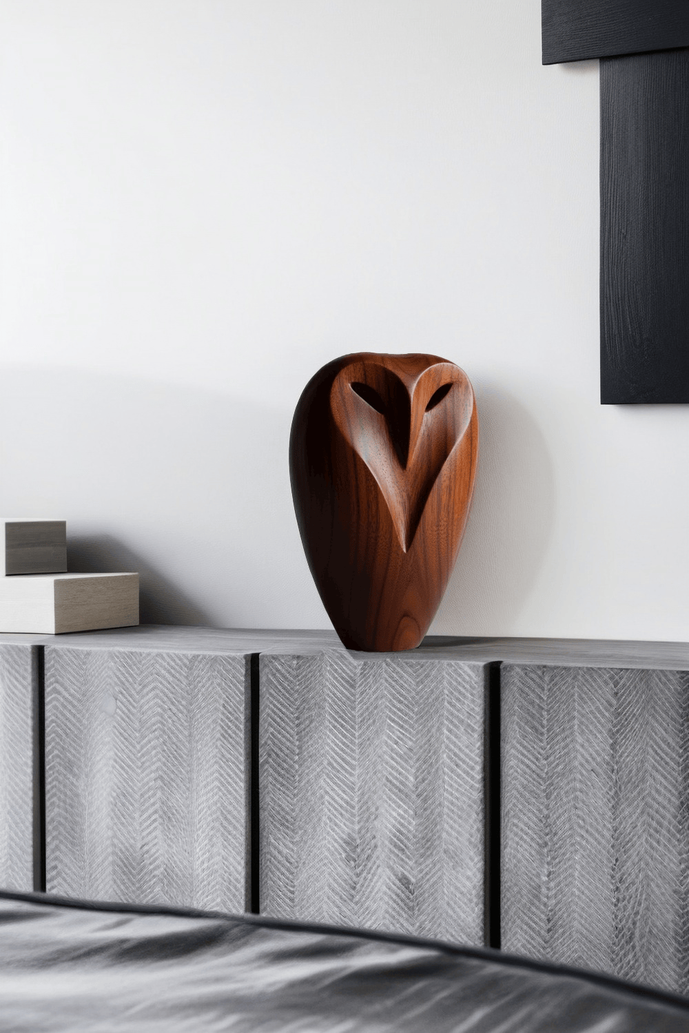 Abstract Wooden Owl Sculpture Handmade Animal Bird Wood Sculpture Art