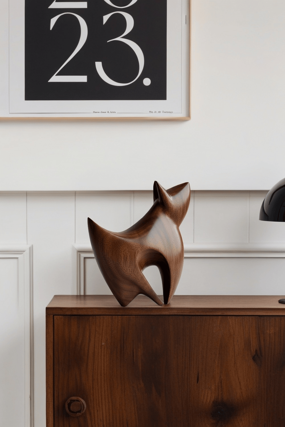 Abstract Wooden Dog Sculpture Animal Wood Sculpture Sustainable Art Home Accent