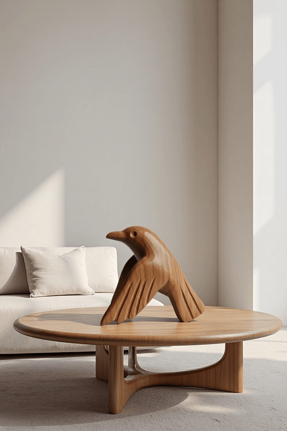 Abstract Wooden Bird Sculpture Handmade Wood Sculpture Modern Art Decor
