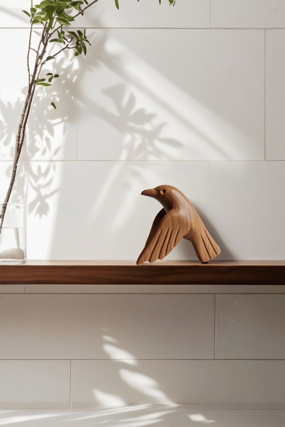 Abstract Wooden Bird Sculpture Handmade Wood Sculpture Modern Art Decor