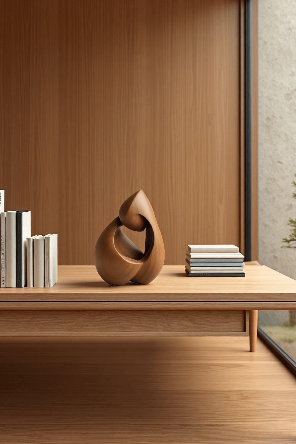 Modern Abstract Handmade Wooden Sculptures Minimalist Wood Art Decor
