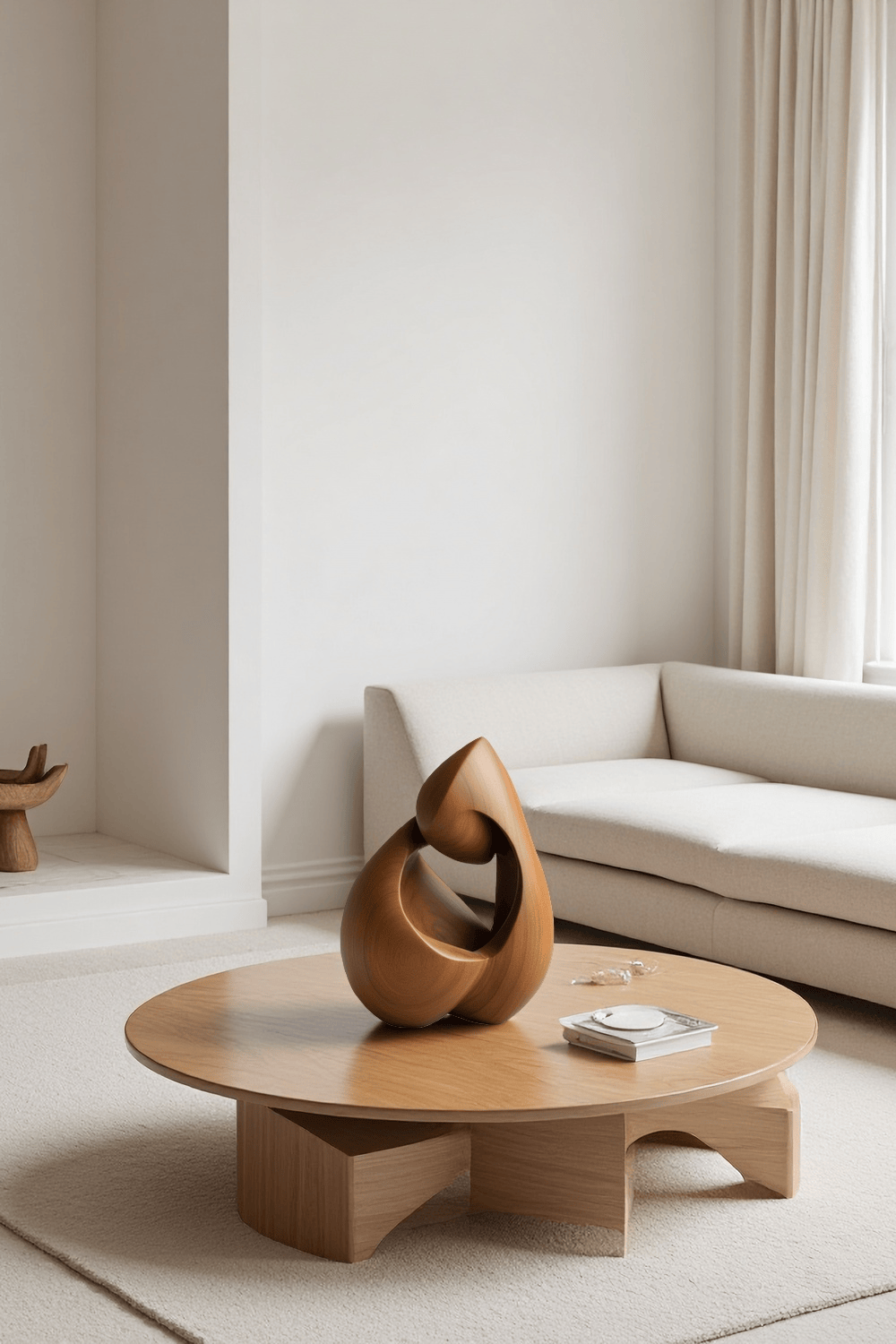 Modern Abstract Handmade Wooden Sculptures Minimalist Wood Art Decor