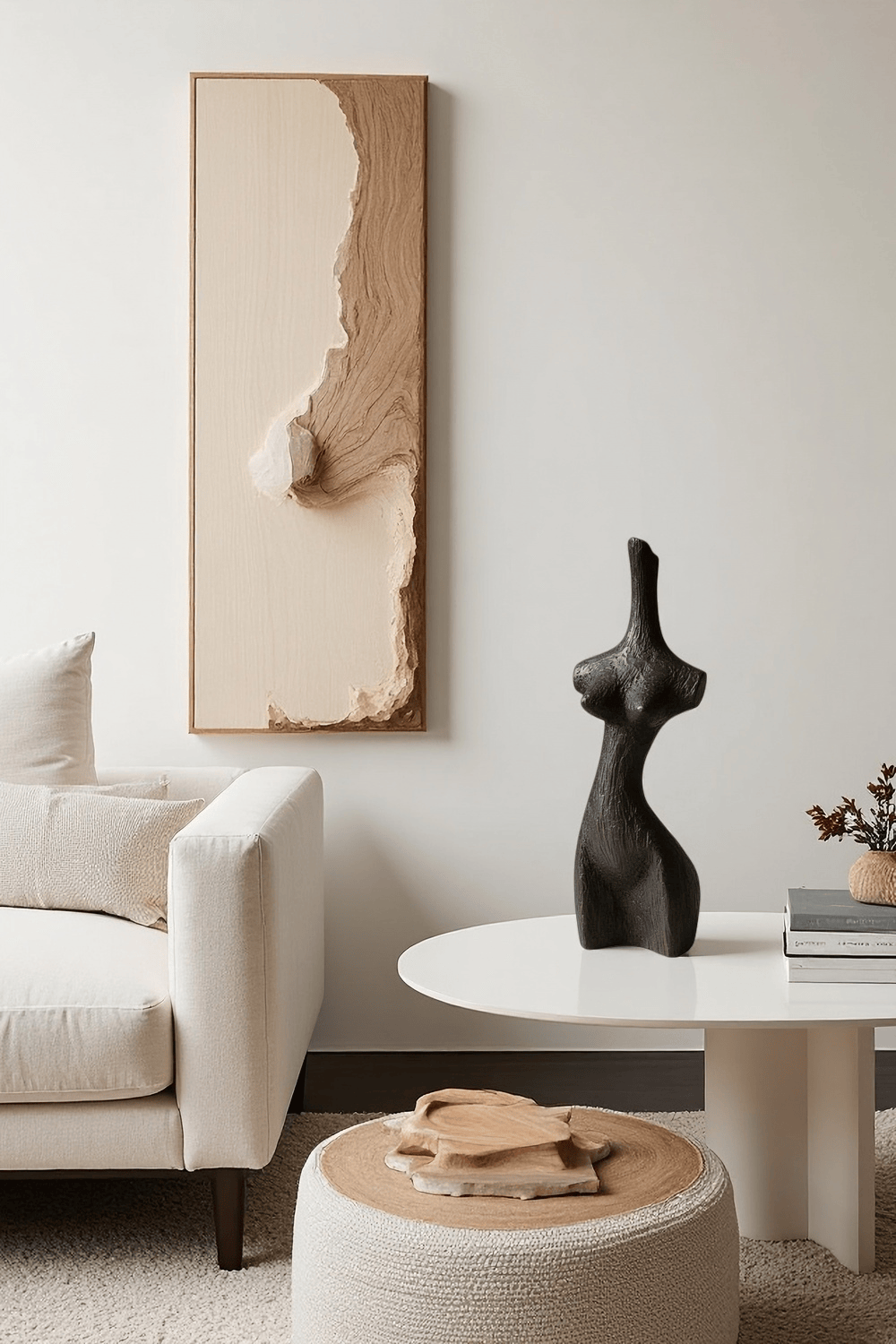 Abstract Wooden Human Sculpture Handcrafted Modern Art Decor Minimalist Wood Figurine