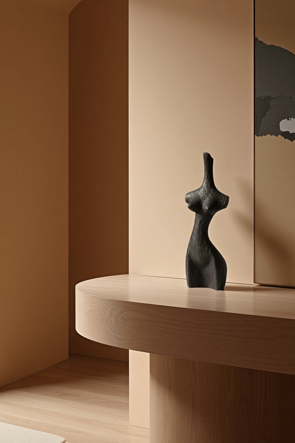 Abstract Wooden Human Sculpture Handcrafted Modern Art Decor Minimalist Wood Figurine