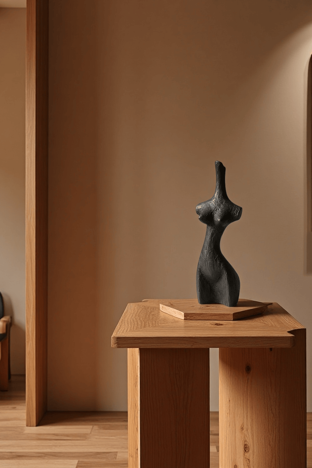 Abstract Wooden Human Sculpture Handcrafted Modern Art Decor Minimalist Wood Figurine