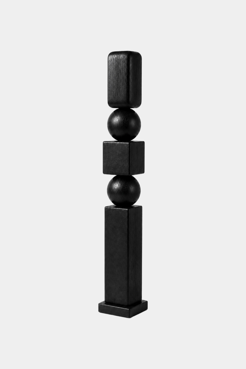 Large Abstract Black Wood Floor Sculpture Modern Minimalist Home Decor Art