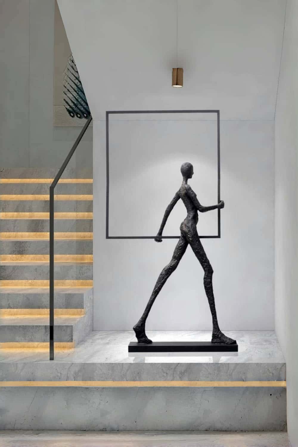 Metal Human Sculpture Fiberglass Human Sculpture Floor Standing Sculpture