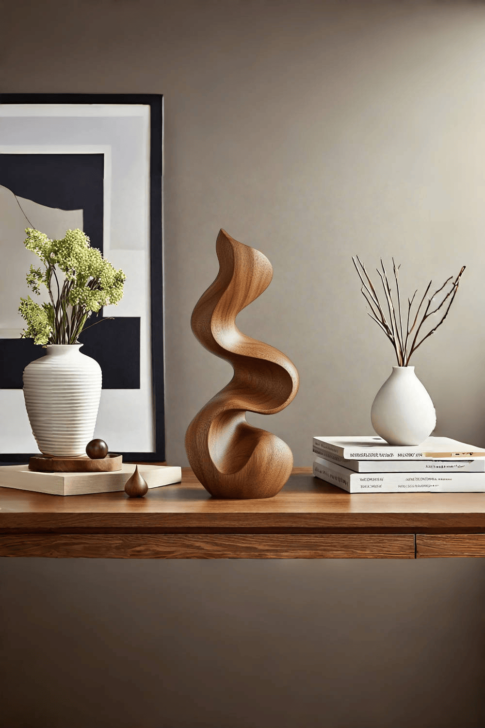 Modern Abstract Wooden Carving Hand Carved Wooden Sculpture Wood Art