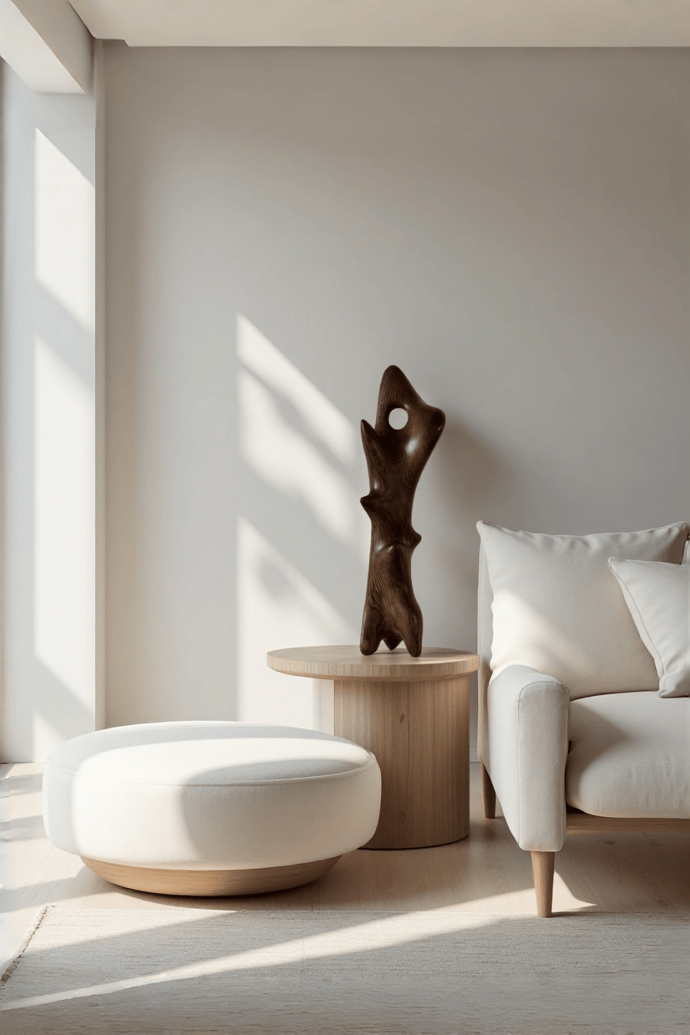 Hand Carved Abstract Wood Sculpture Modern Wooden Art Statue for Home