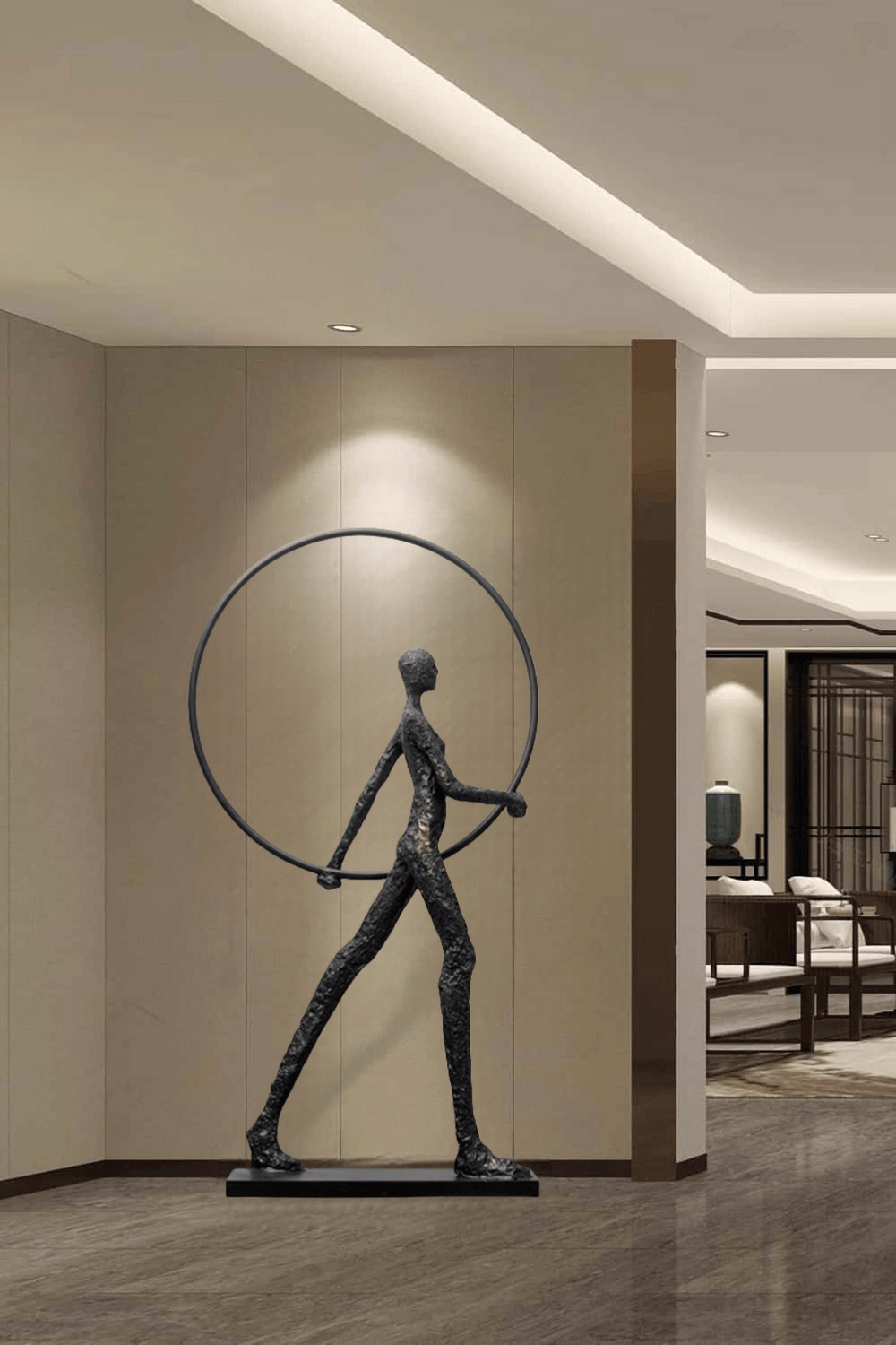 Metal Human Sculpture Fiberglass Human Sculpture Floor Standing Sculpture