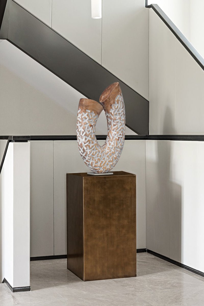 Custom Wood Sculpture Modern Abstract Wood Carving Wooden Sculpture