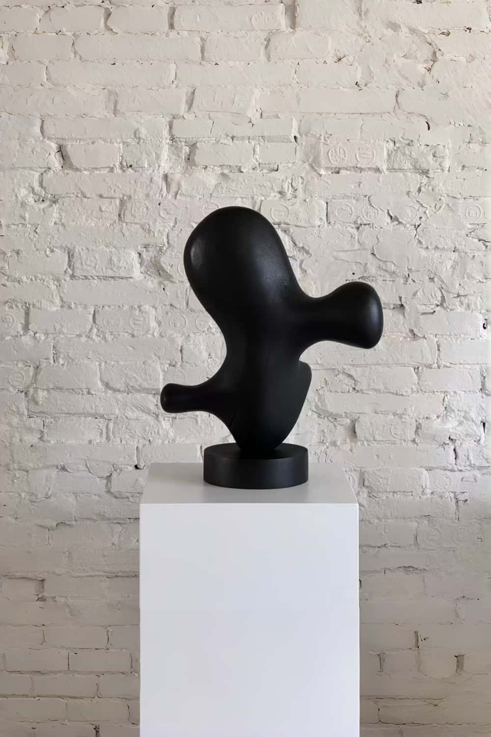 Black Abstract Wooden Sculpture Handcrafted Wood Carving Art Décor Piece