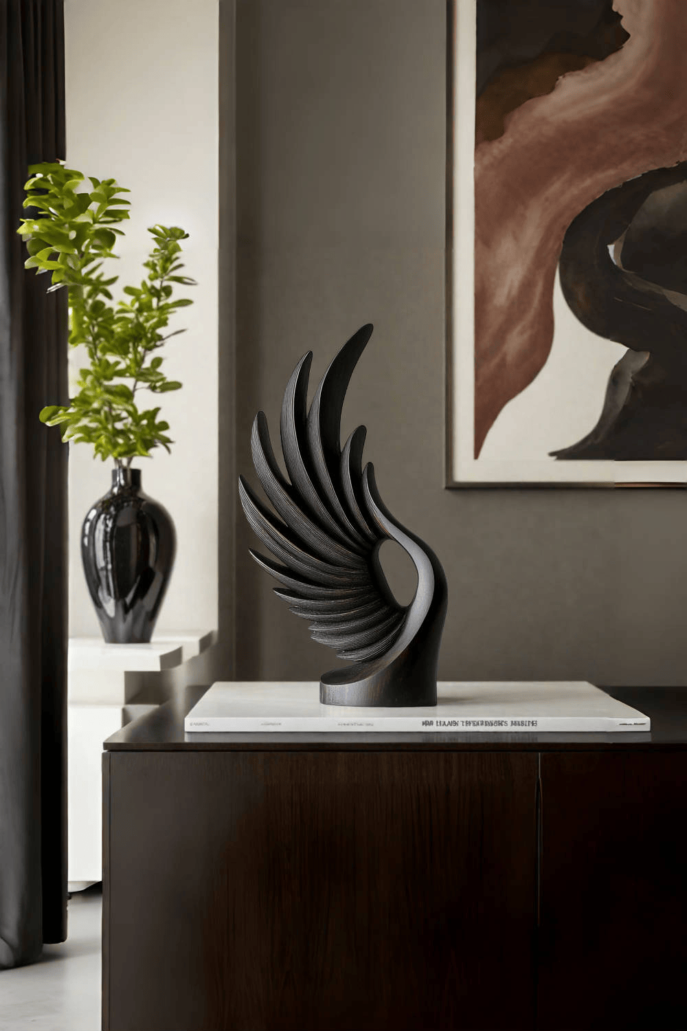 Modern Abstract Wooden Carving Hand Carved Wooden Sculpture Wood Art