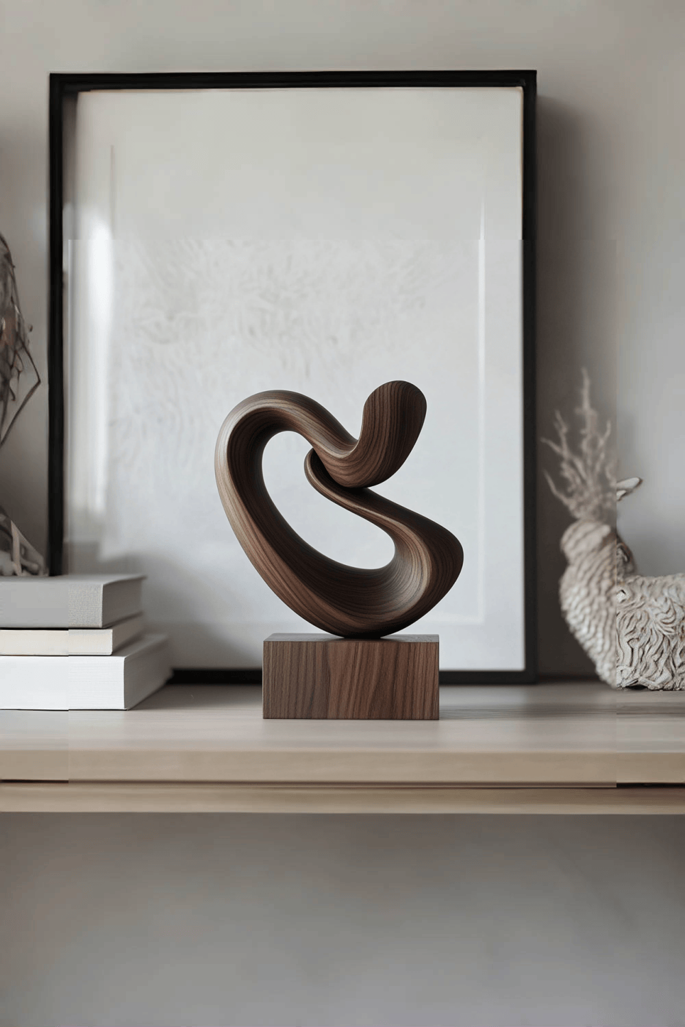 Modern Abstract Wooden Carving Hand Carved Wooden Sculpture Wood Art