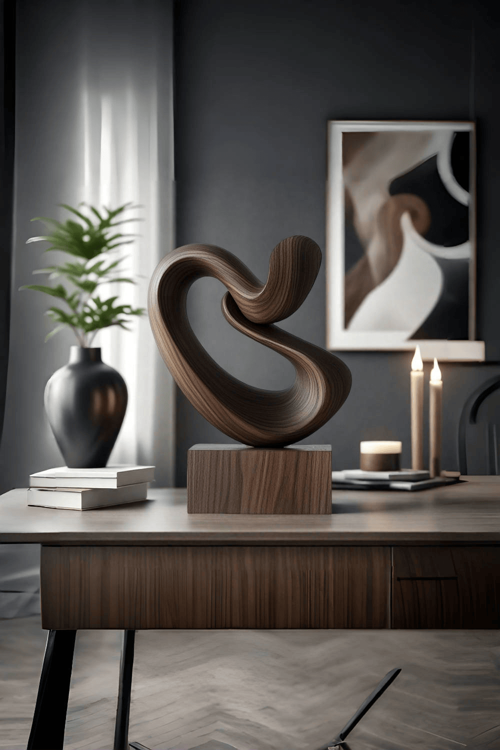 Modern Abstract Wooden Carving Hand Carved Wooden Sculpture Wood Art