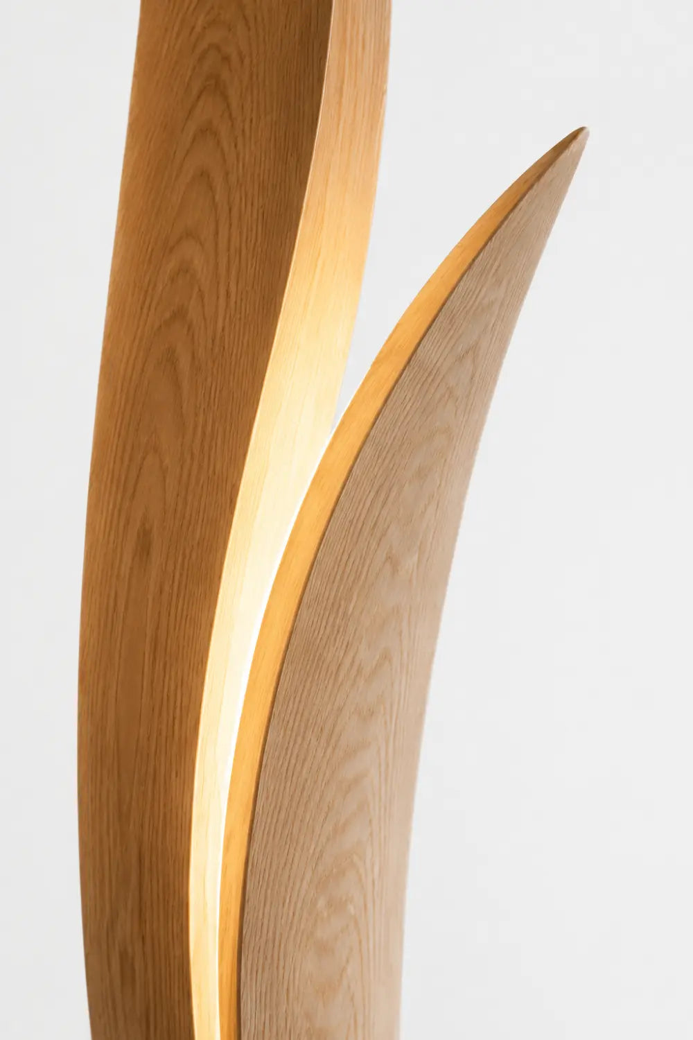 Modern Wooden Floor Lamp With Sculptural Curves And Warm Ambient Glow For Contemporary Living Rooms