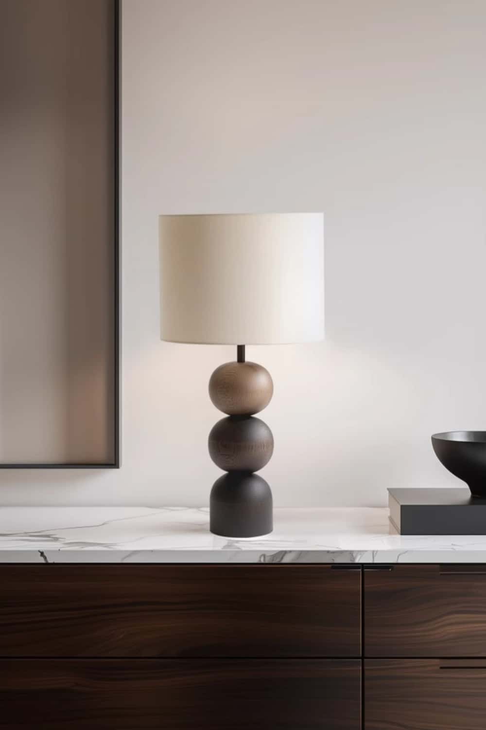 Handcrafted Wood Desk Lamp Handmade Abstract Wooden Lamp Wood Art Table Lighting