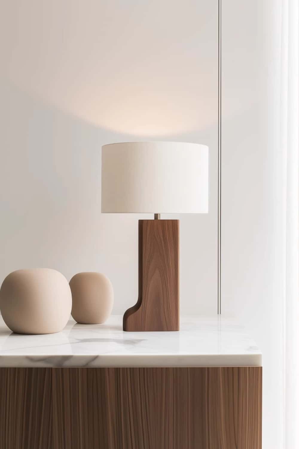 Handcrafted Wood Desk Lamp Handmade Abstract Wooden Lamp Wood Art Table Lighting