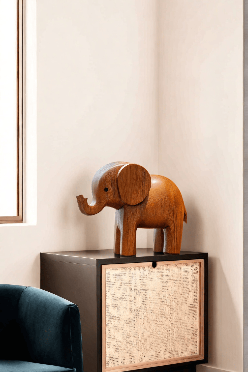 Wooden Elephant Statue Wood Sculpture Wooden Carved Animals Sculpture