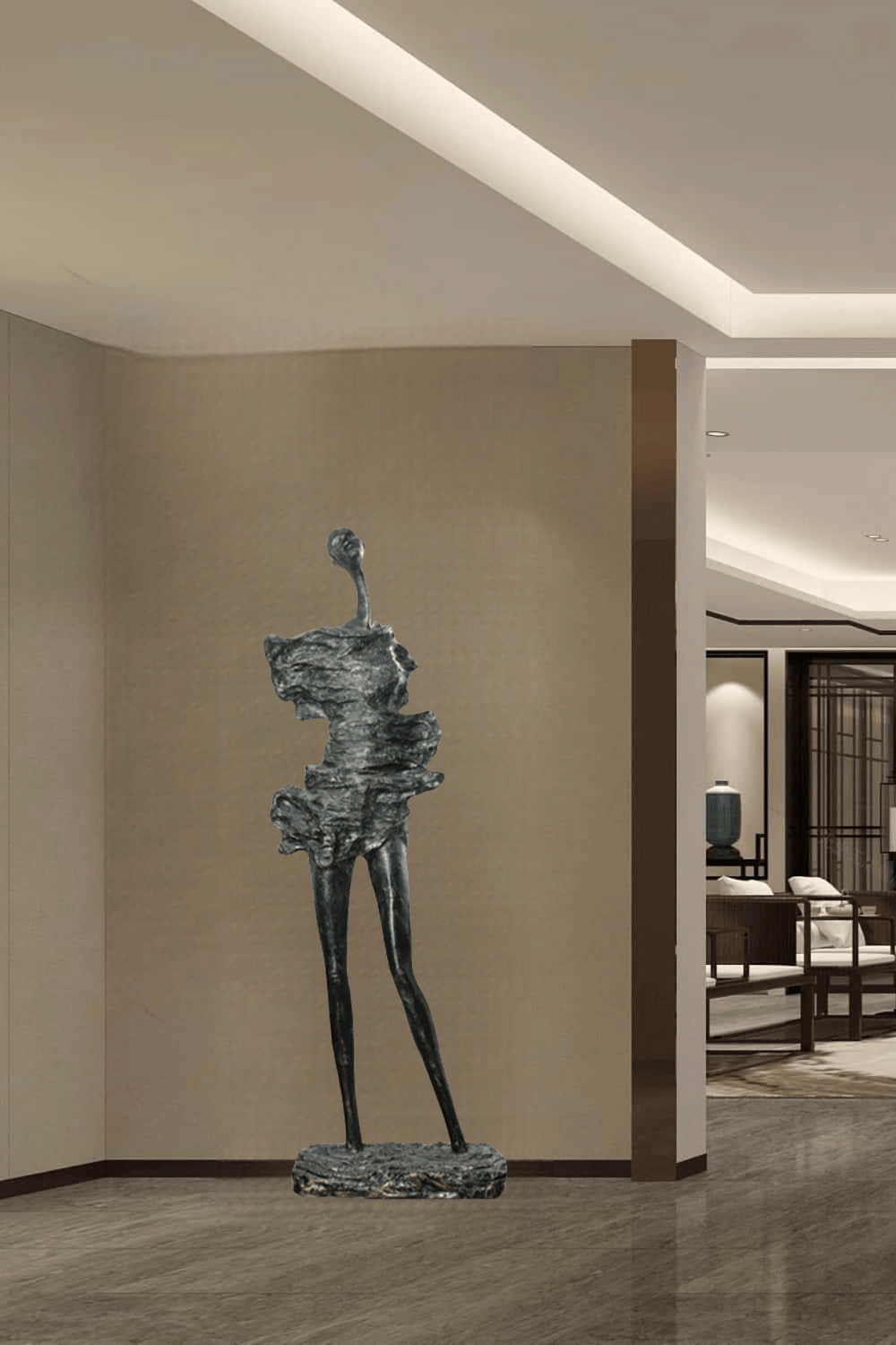 Metal Human Sculpture Fiberglass Human Sculpture Floor Standing Sculpture