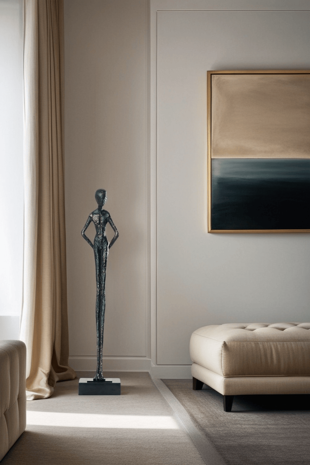 Metal Human Sculpture Metal Figurine Decor Metal Human Figure Statue Art