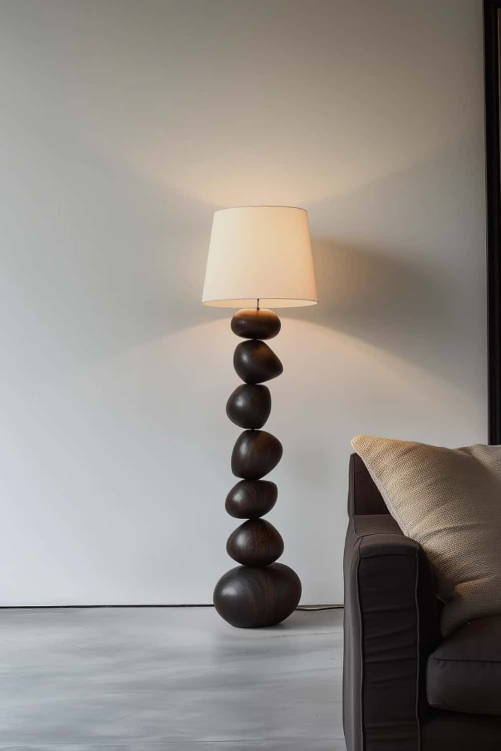 Handcrafted Large Wooden Art Floor Lamp Home Decor Wood Standing Lamp