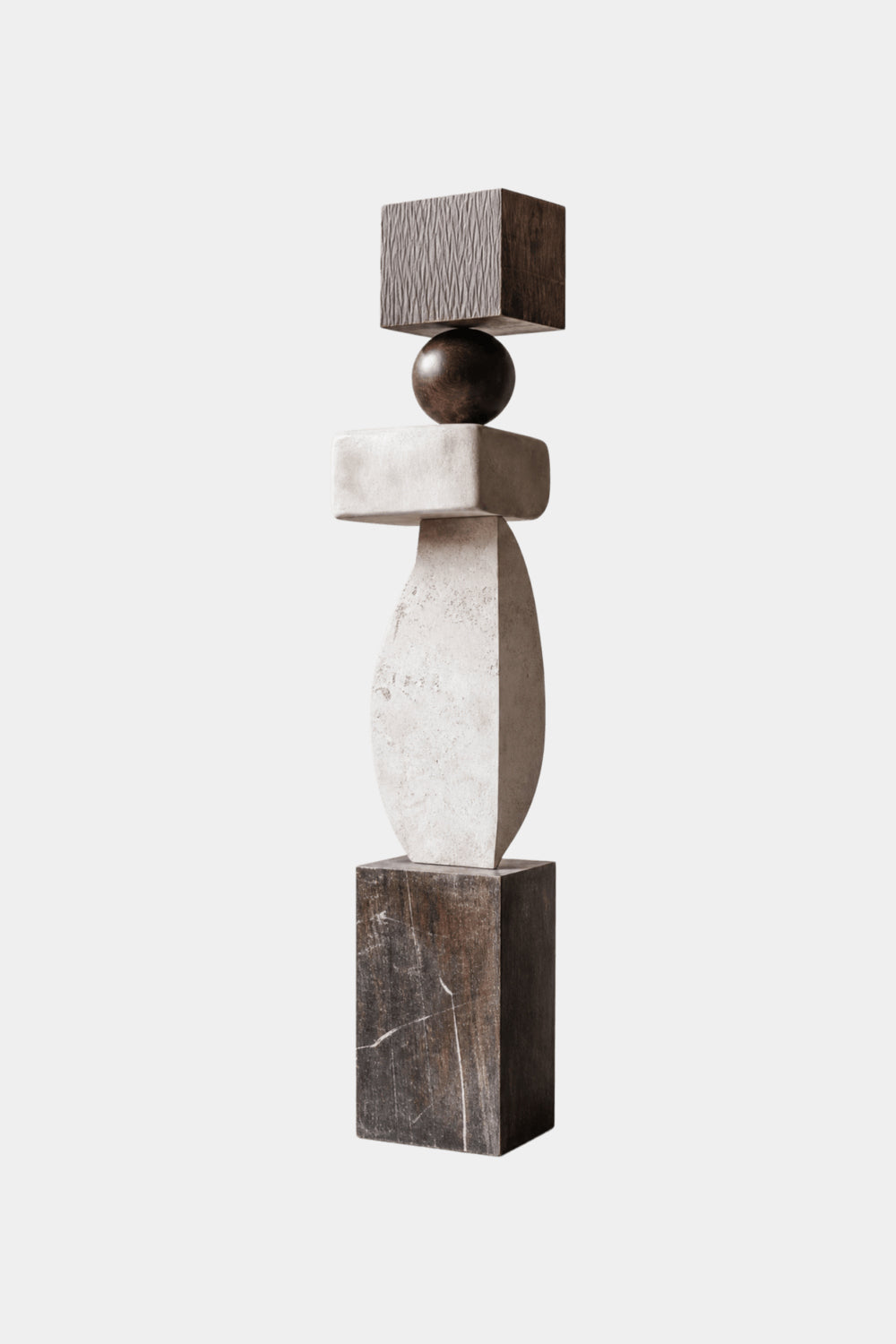 Large Hand-Carved Abstract Wooden Sculpture For Modern Living Room Floor Decor
