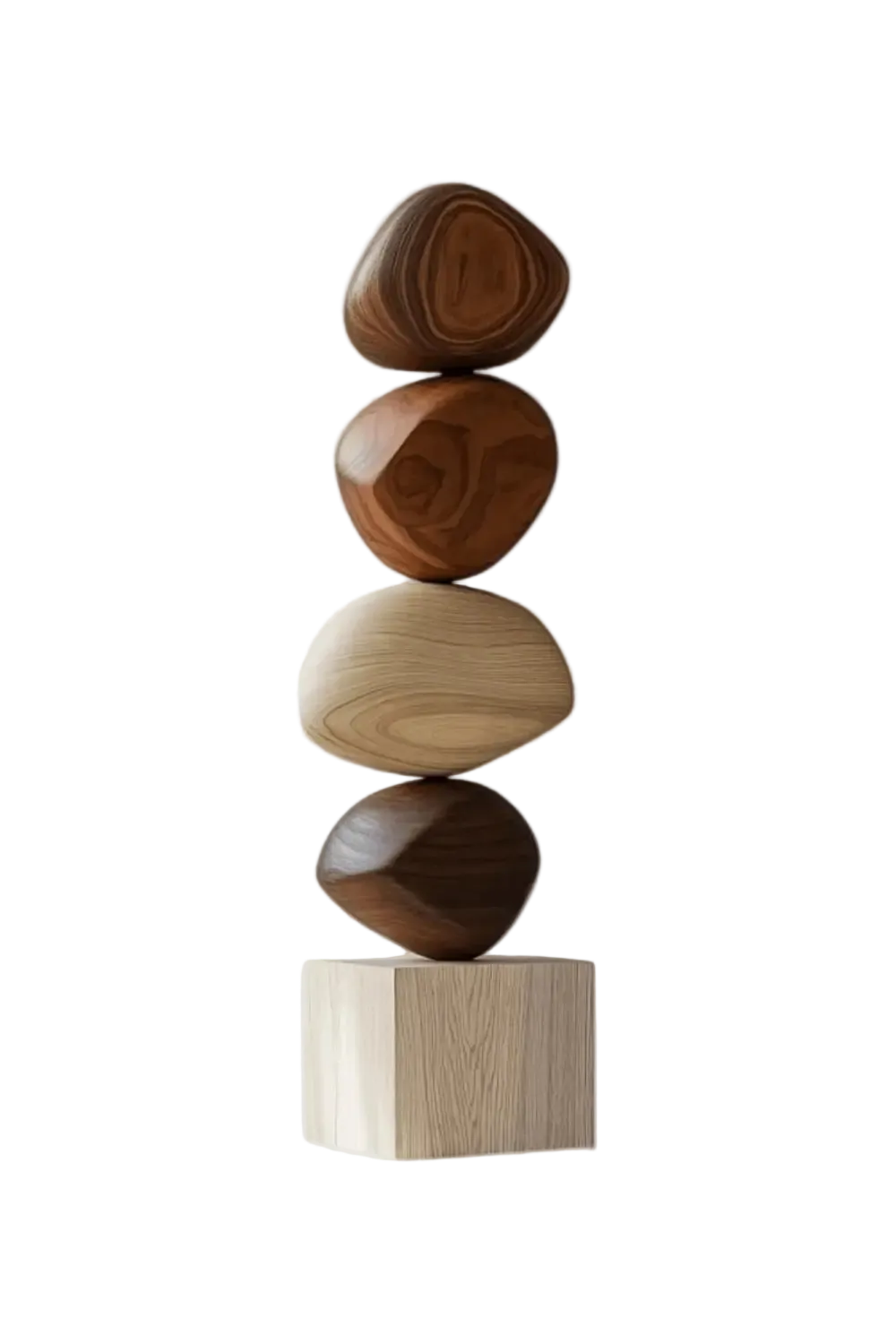 Large Abstract Wooden Sculpture For Modern Minimalist Home Decor And Living Room Art