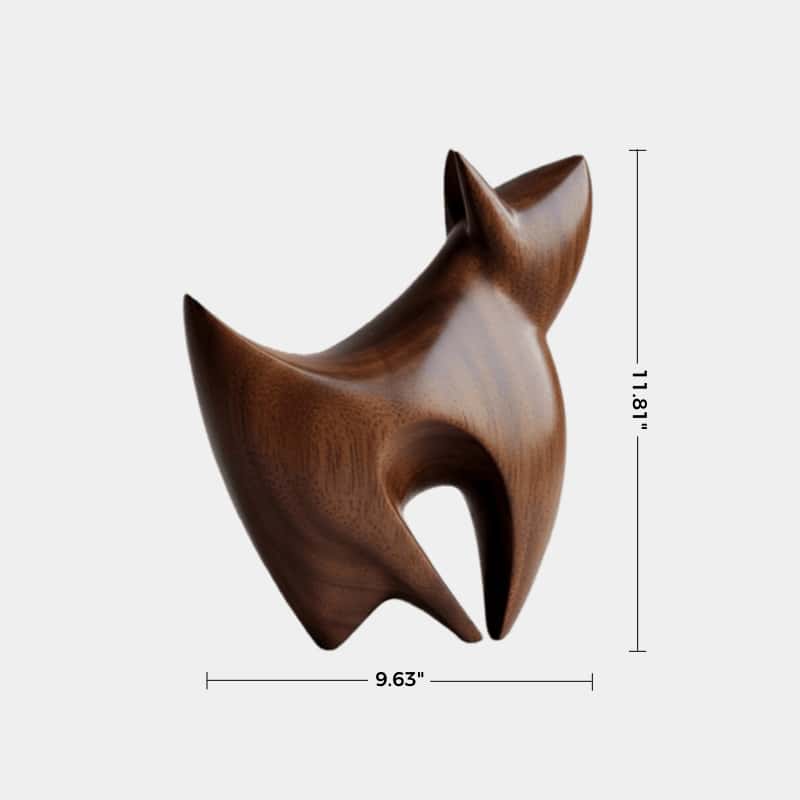 Abstract Wooden Dog Sculpture Animal Wood Sculpture Sustainable Art Home Accent