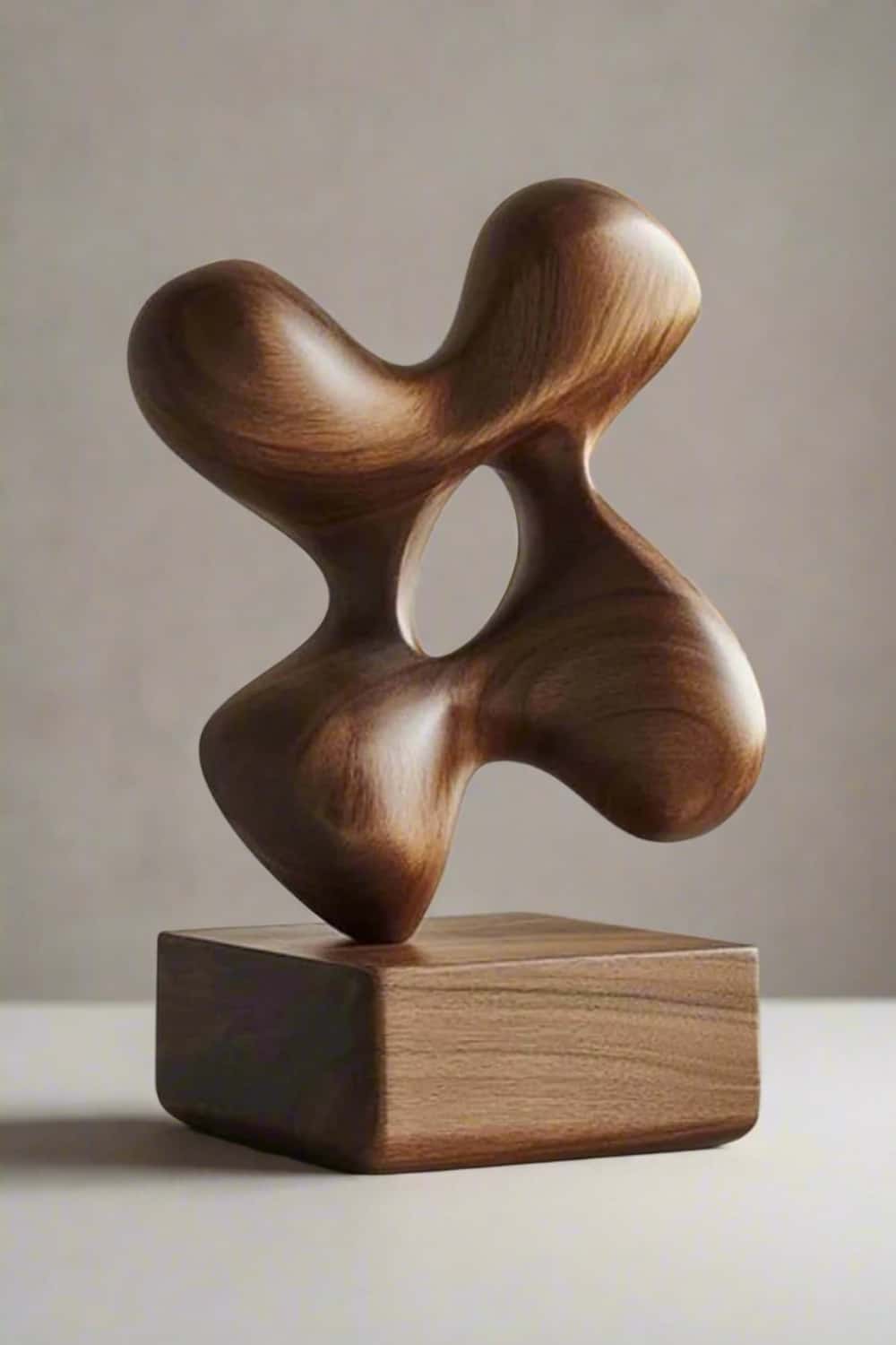 Modern Hand Carved Abstract Wood Sculpture Carving Wooden Sculpture Art