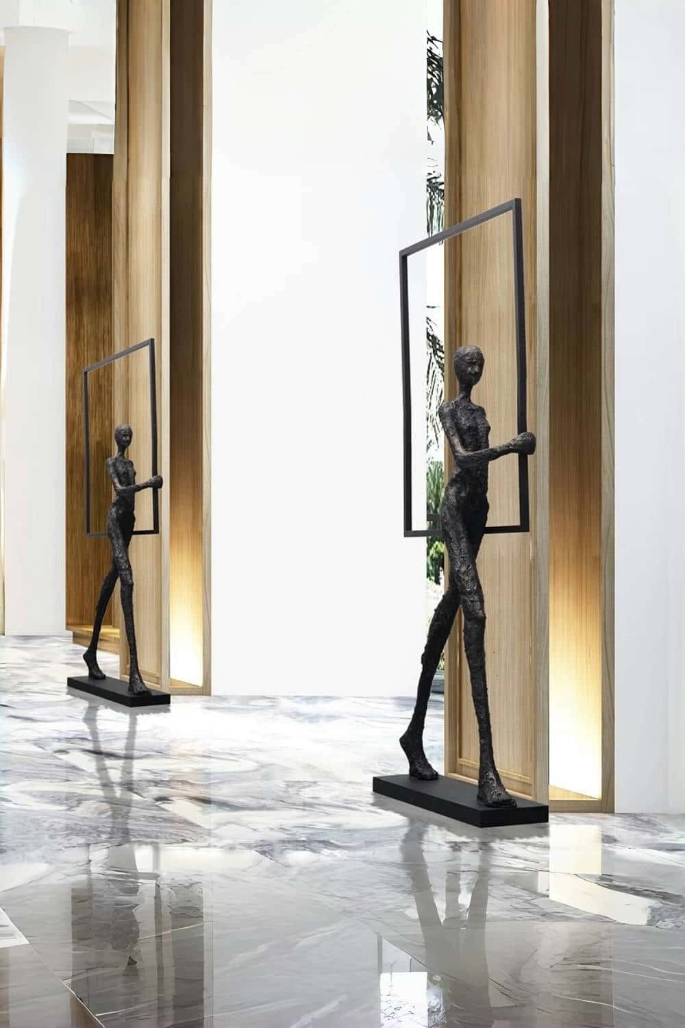 Metal Human Sculpture Fiberglass Human Sculpture Floor Standing Sculpture
