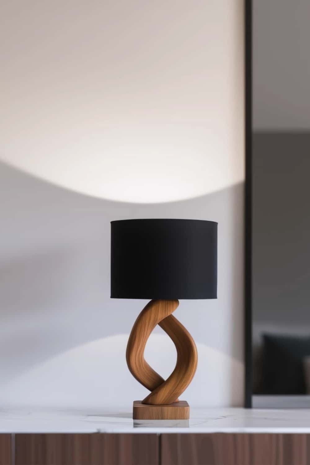 Handcrafted Wood Desk Lamp Handmade Abstract Wooden Lamp Wood Art Table Lighting