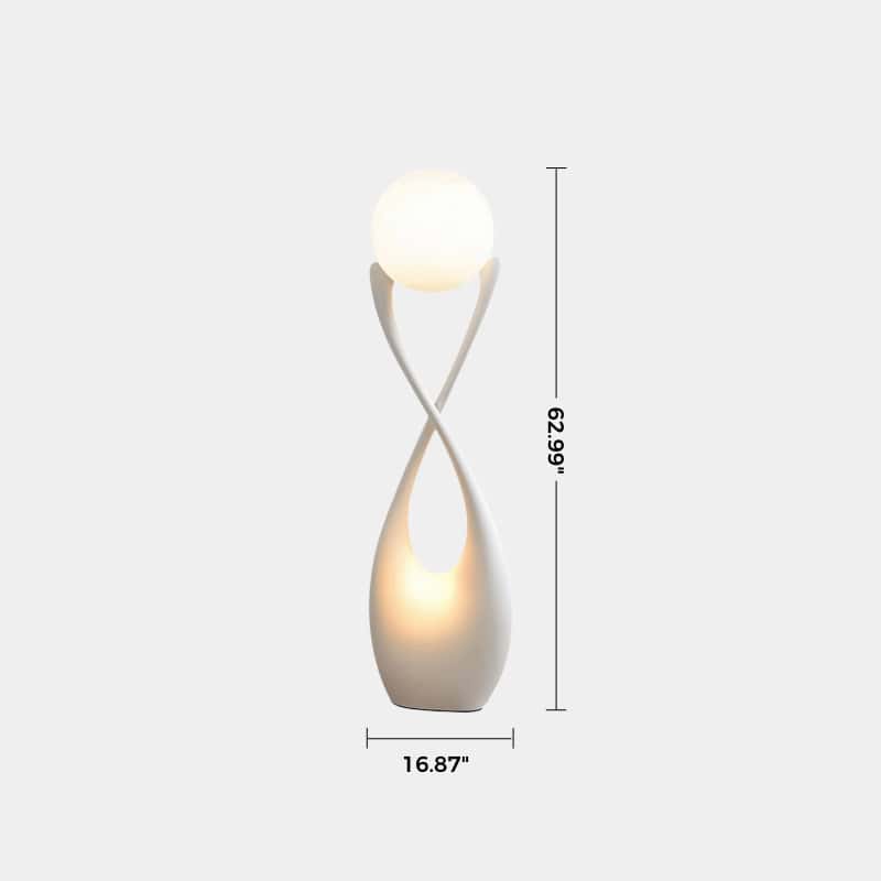 Large Modern Wooden Floor Lamp With Abstract Twist Design For Living Room Decor