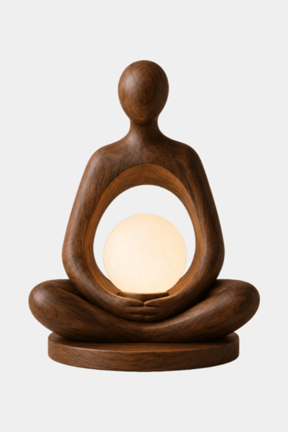 Minimalist Wood Table Lamp With Abstract Human Form For Contemporary Interior Styling