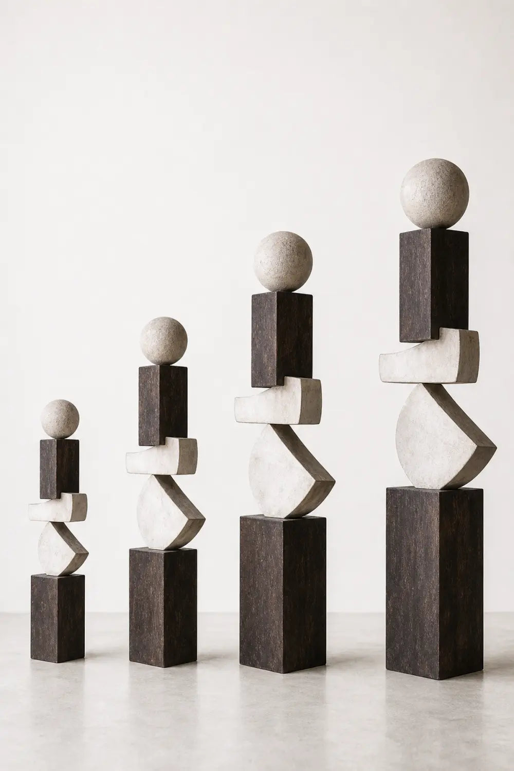 Large Abstract Wooden Sculpture For Modern Minimalist Home Decor And Gallery Display
