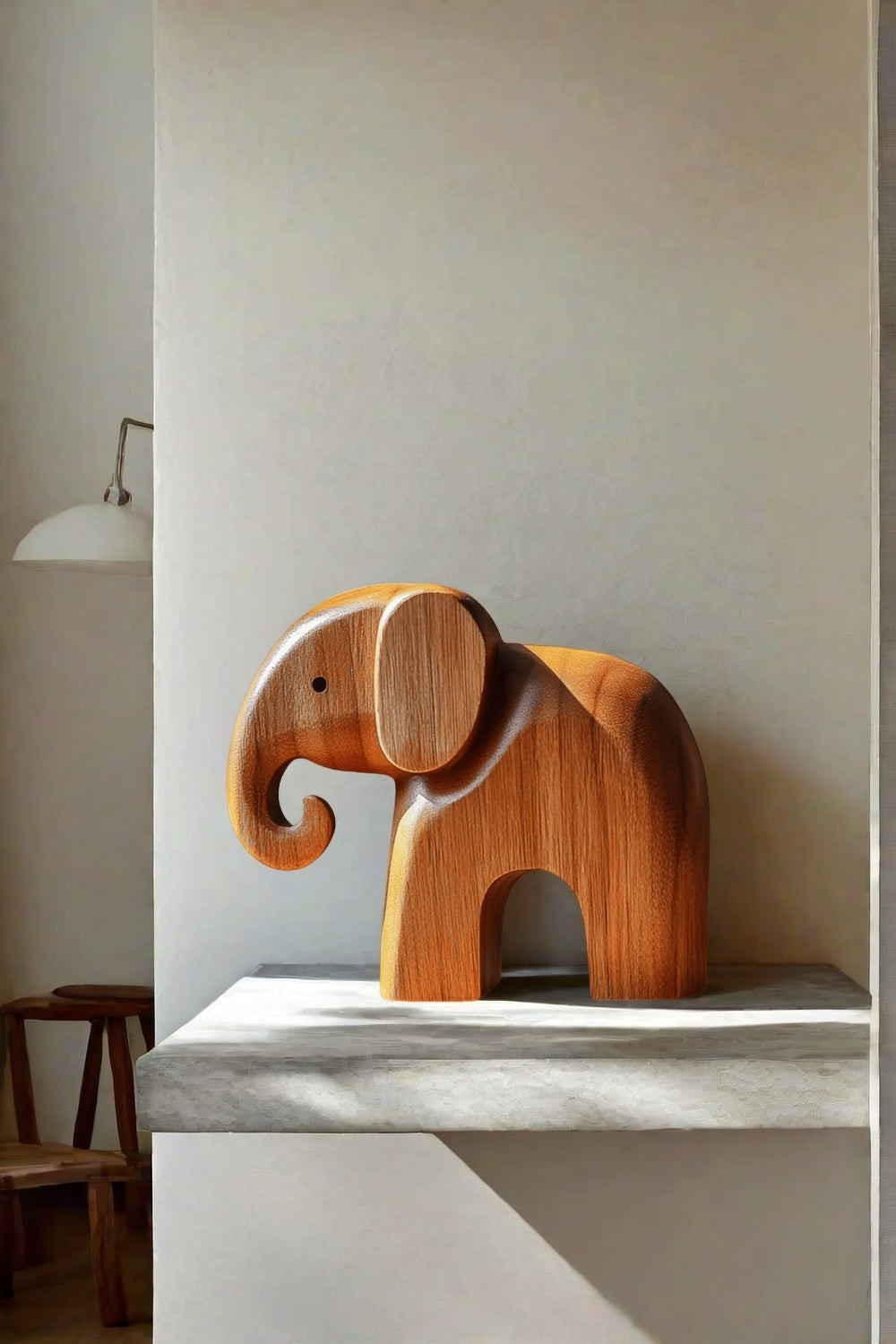 Wooden Elephant Statue Wood Sculpture Wooden Carved Animals Sculpture