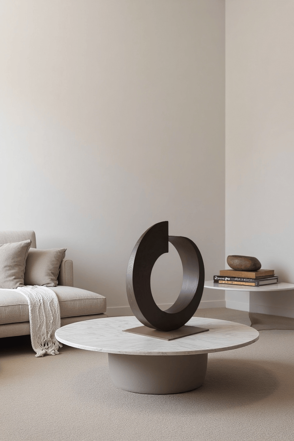 Modern Wooden Sculpture Abstract Handcrafted Wood Carving Statue Wooden Art Decor