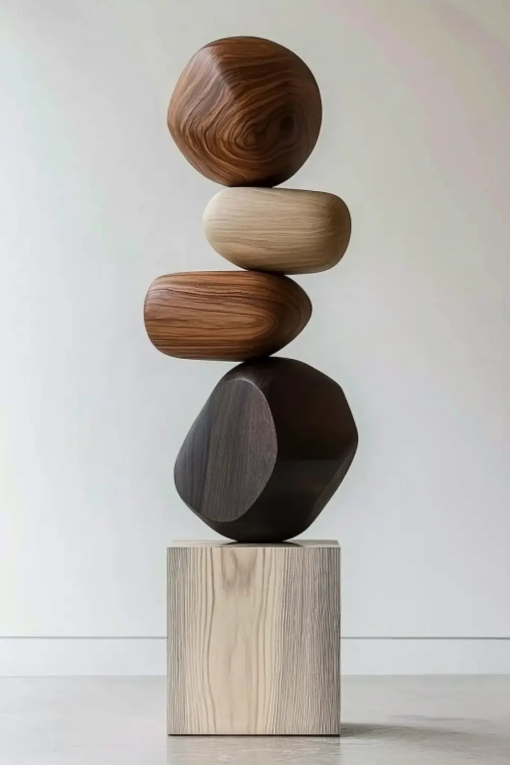 Large Abstract Wooden Sculpture For Modern Home Decor And Minimalist Living Rooms