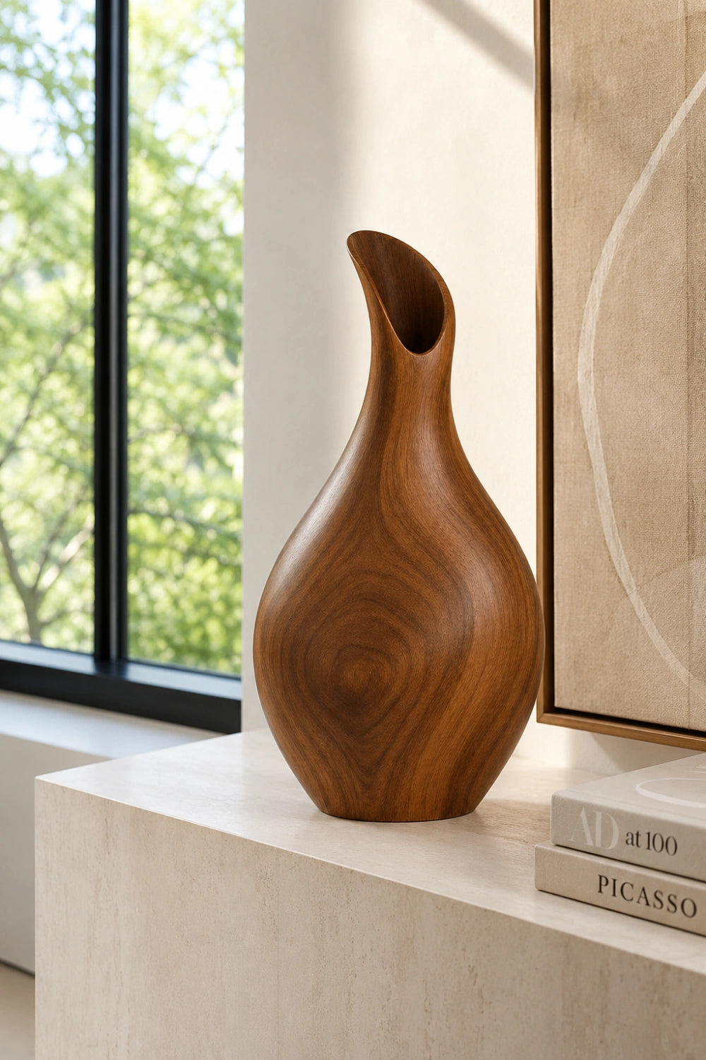 Handmade Abstract Wooden Vase For Modern Minimalist Home Decor And Gift Ideas