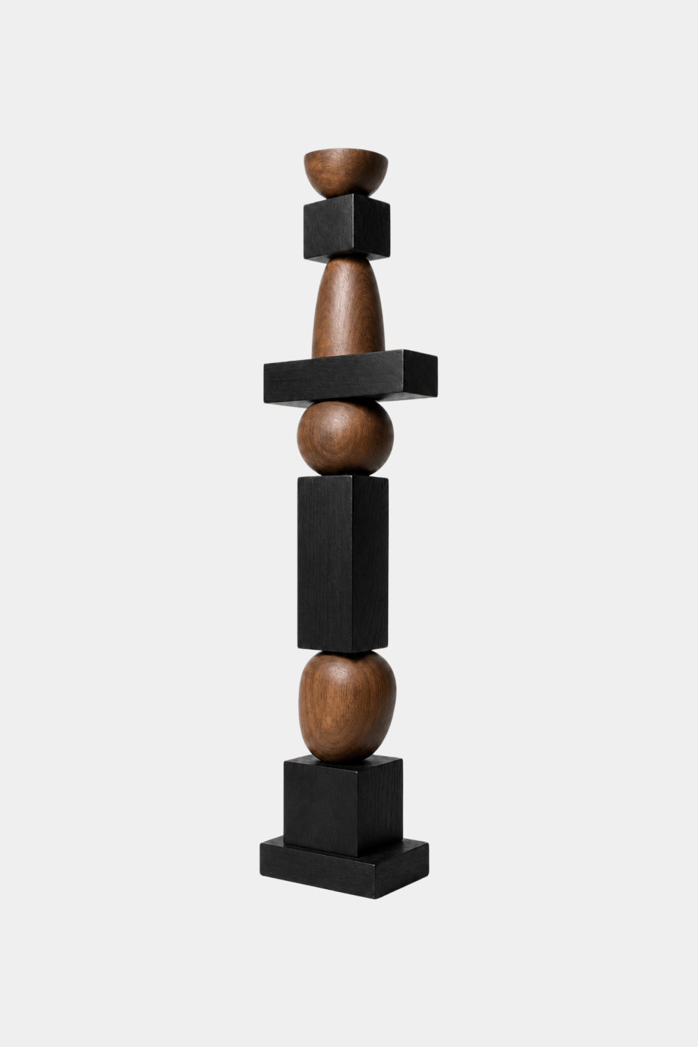Large Geometric Wooden Sculpture For Minimalist Living Room Decor - Freestanding Abstract Art
