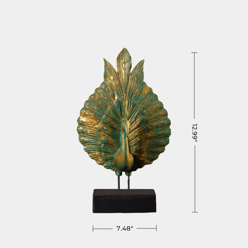 Peacock Wood Carving Hand Carving Wooden Art Wood Sculpture Animal Crafts Wooden Peacock Statue