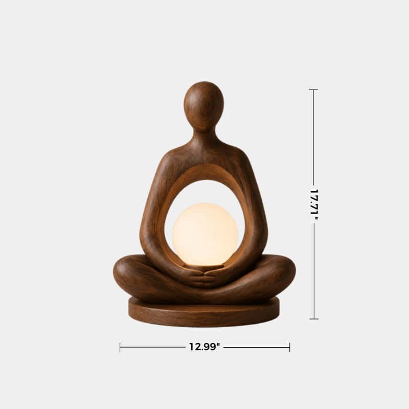 Minimalist Wood Table Lamp With Abstract Human Form For Contemporary Interior Styling