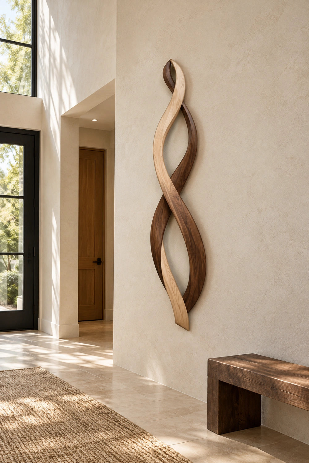 Modern Abstract Wooden Wall Art Sculpture For Contemporary Home Decor