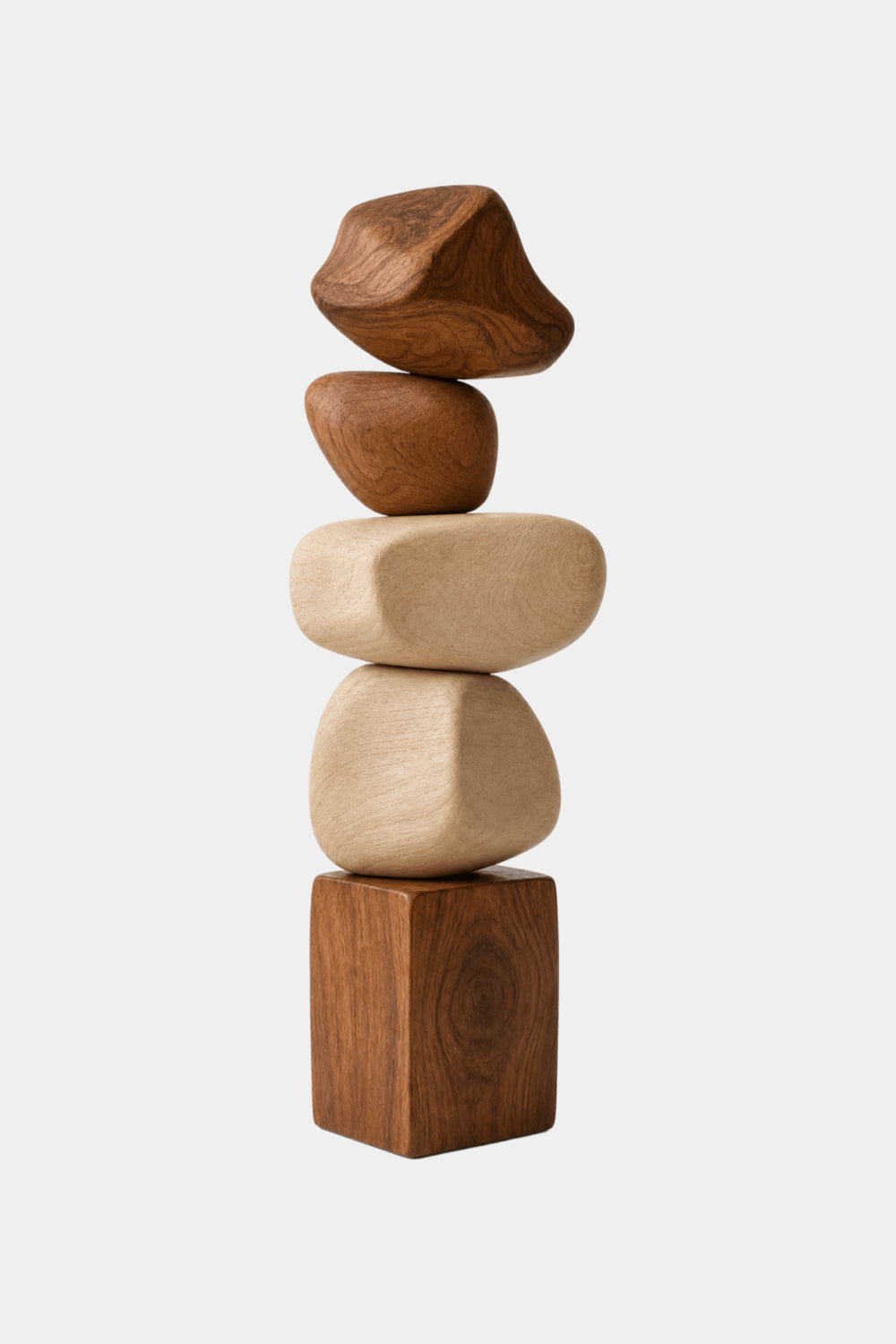 Large Hand-Carved Wooden Sculpture For Modern Living Room Decor Abstract Minimalist Art