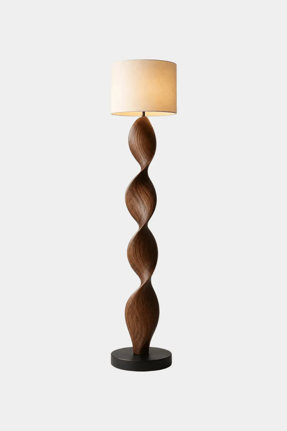 Modern Sculpted Wood Floor Lamp | Aesthetic Standing Light For Living Space