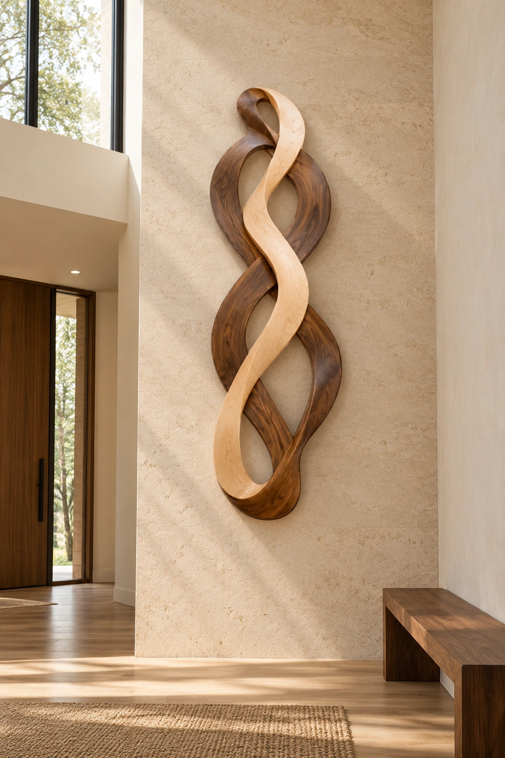 Abstract Wooden Wall Sculpture Modern Home Decor Art Piece For Living Room Entryway Office Space Design