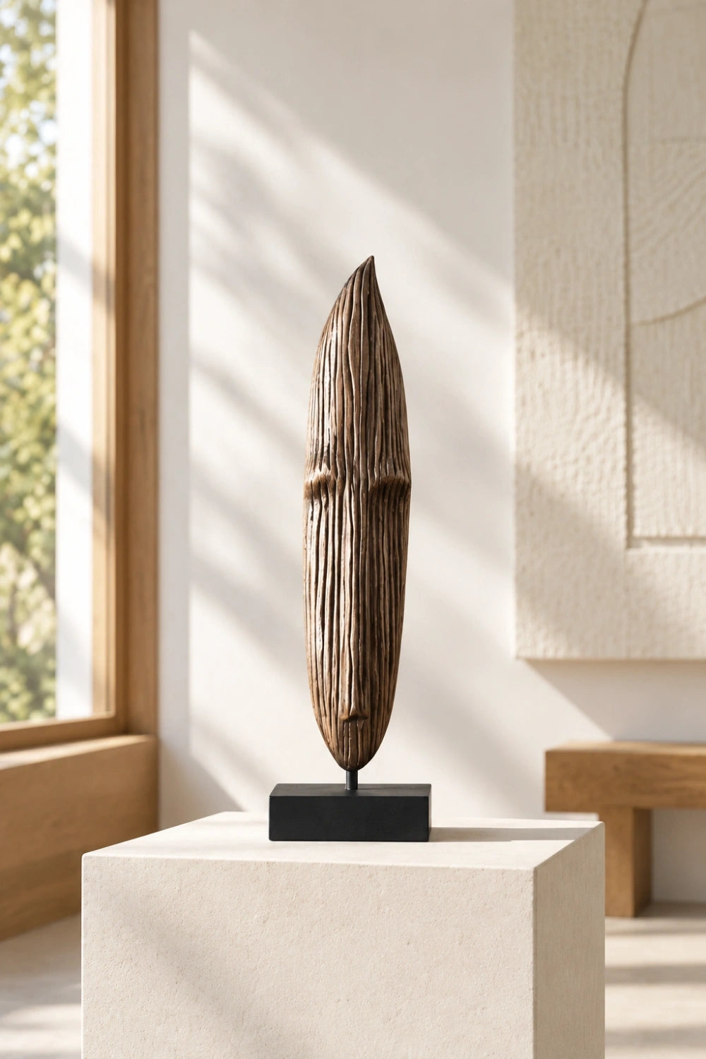 Abstract Wood Sculpture Modern Wood Abstract Art Handmade Face Wood Sculpture Original Art Unique Modern Art